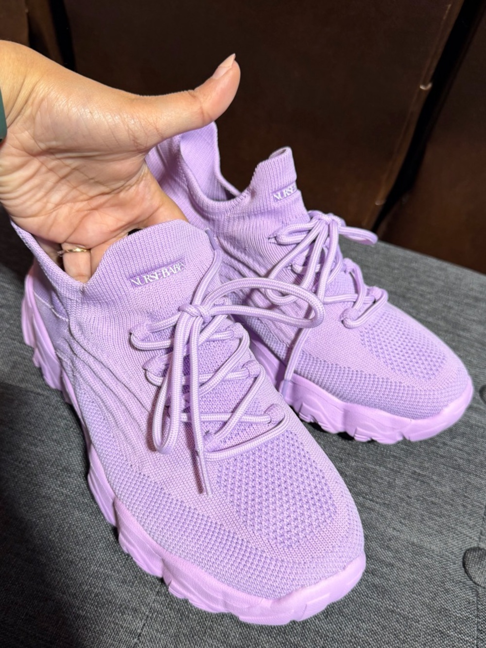 Women's Lavender Athletic Sneakers - Picture 2 of 8